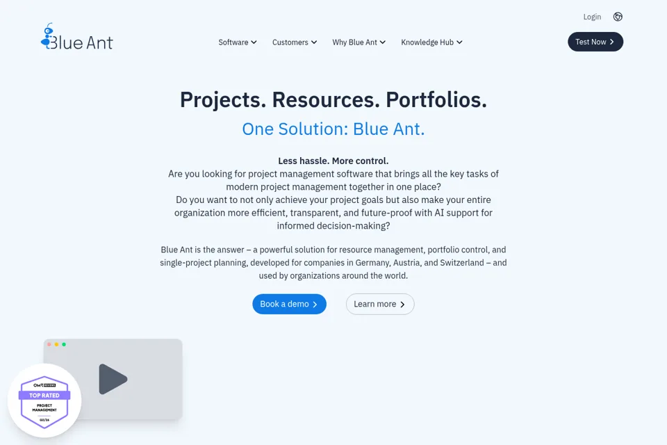 Aperçu de la landing page
