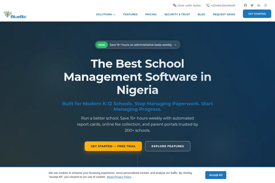 Aperçu de la landing page