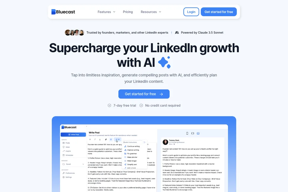 Landing page preview