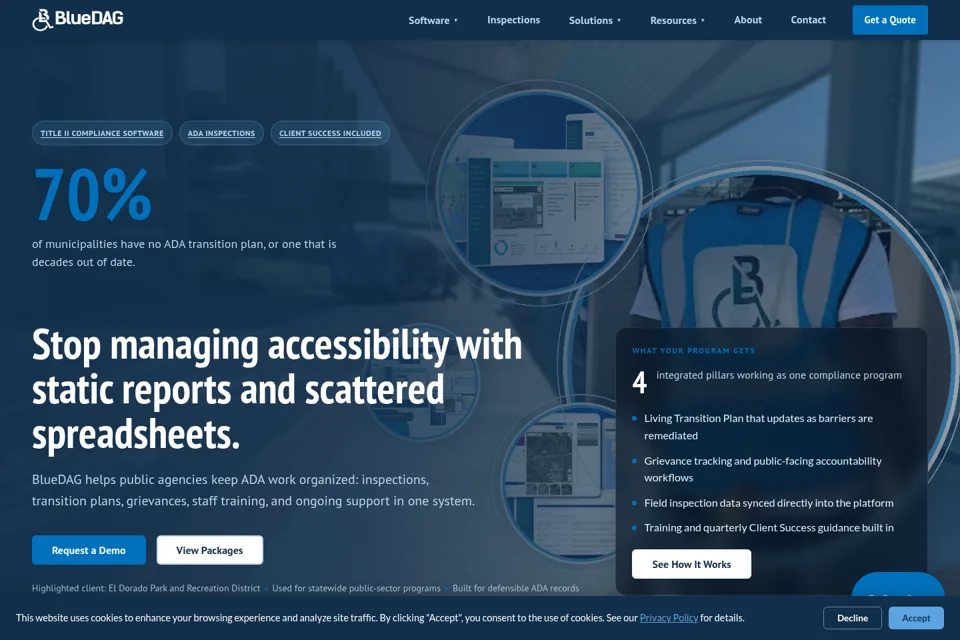 Aperçu de la landing page