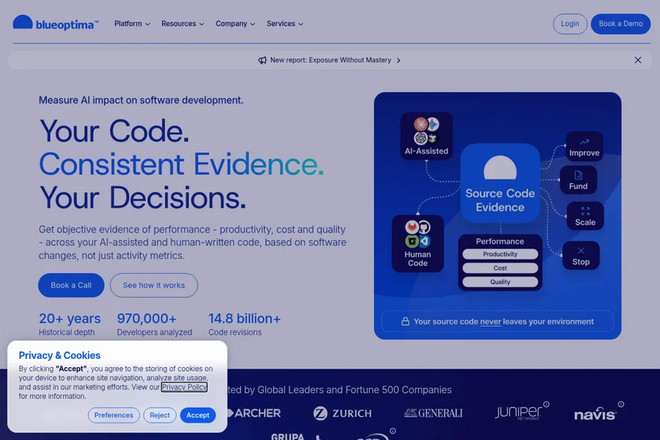 Aperçu de la landing page