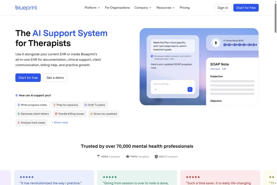 Landing page preview