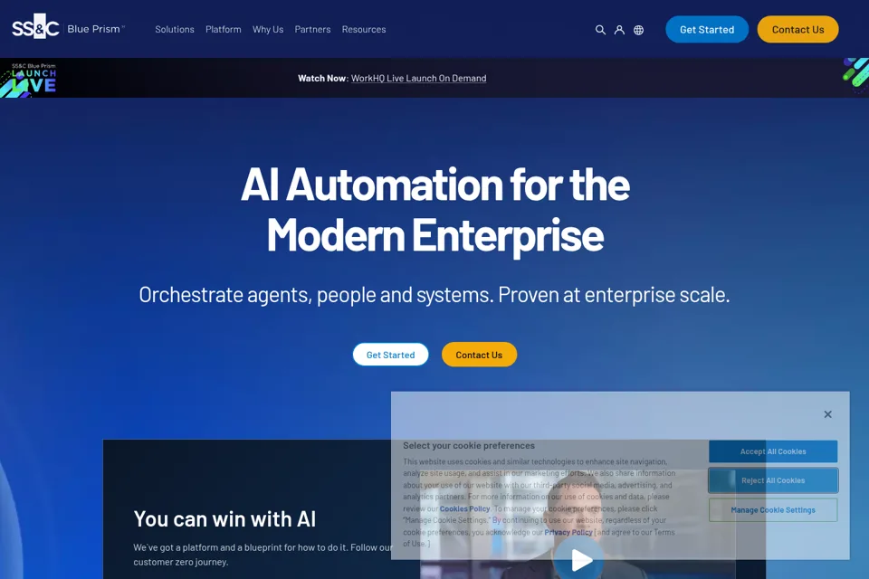 Aperçu de la landing page