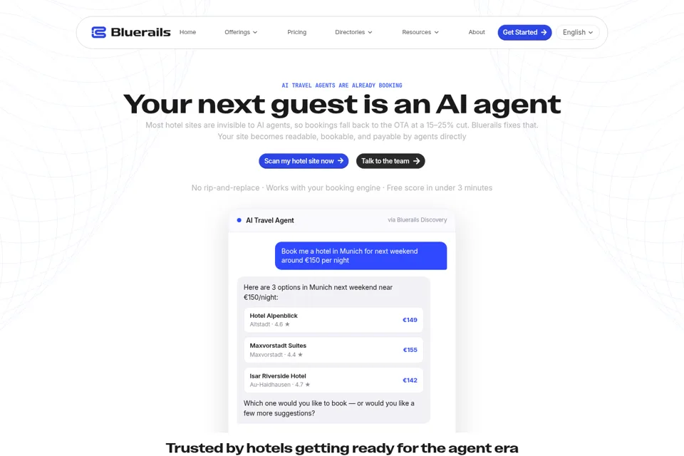 Aperçu de la landing page