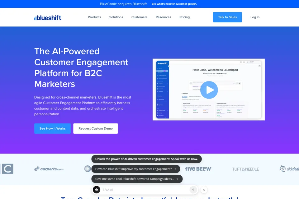 Aperçu de la landing page