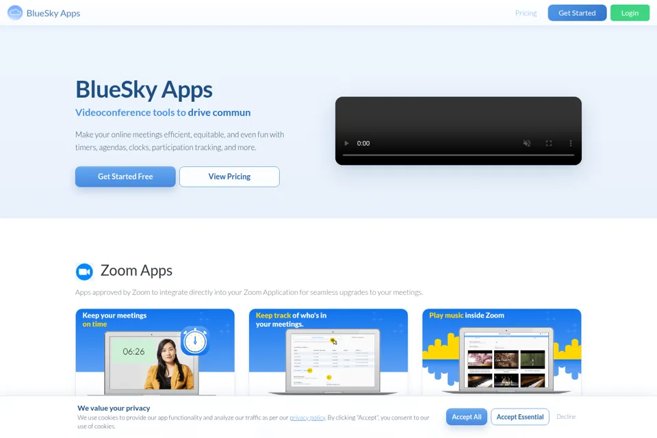 Aperçu de la landing page