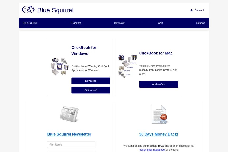 Aperçu de la landing page