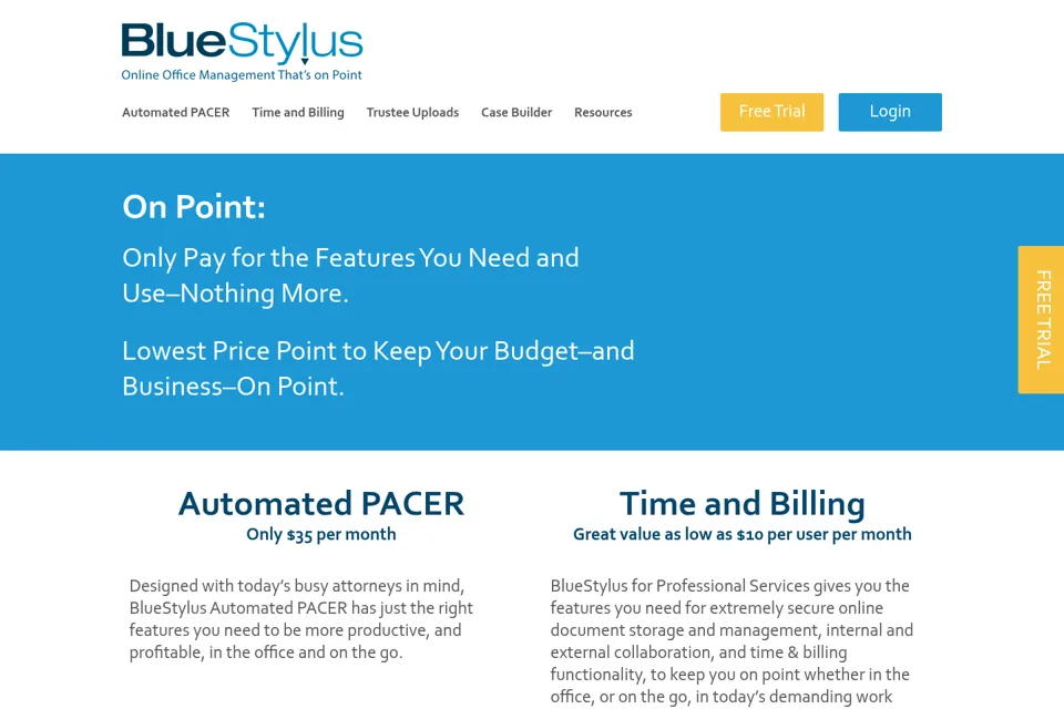 Aperçu de la landing page