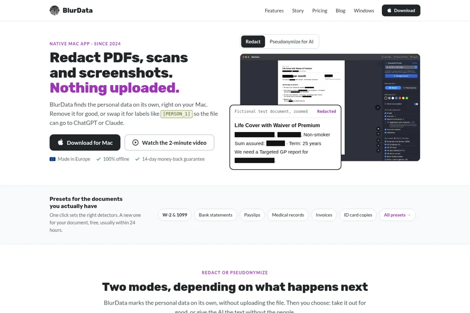 Landing page preview