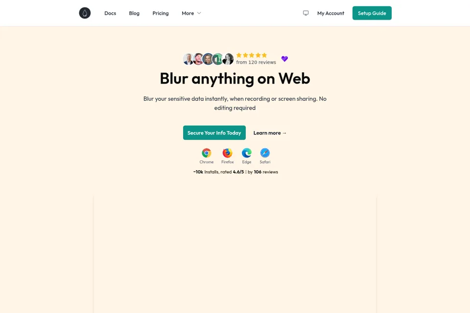 Aperçu de la landing page