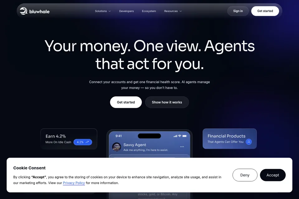 Aperçu de la landing page