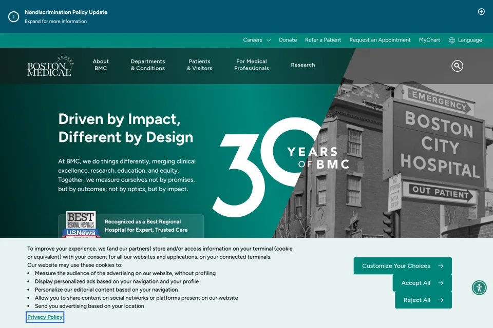 Aperçu de la landing page