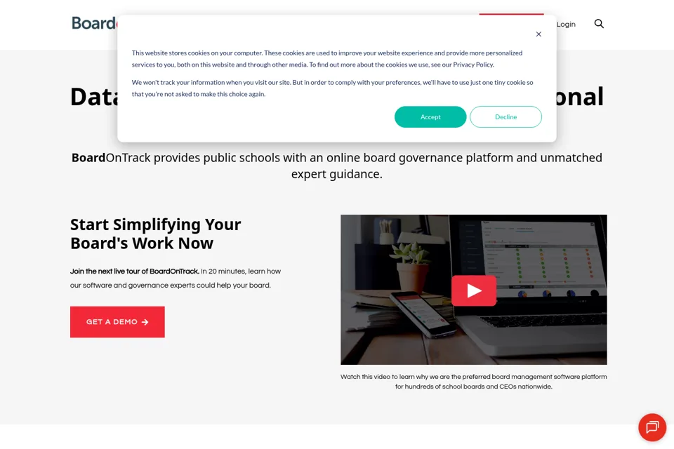 Aperçu de la landing page