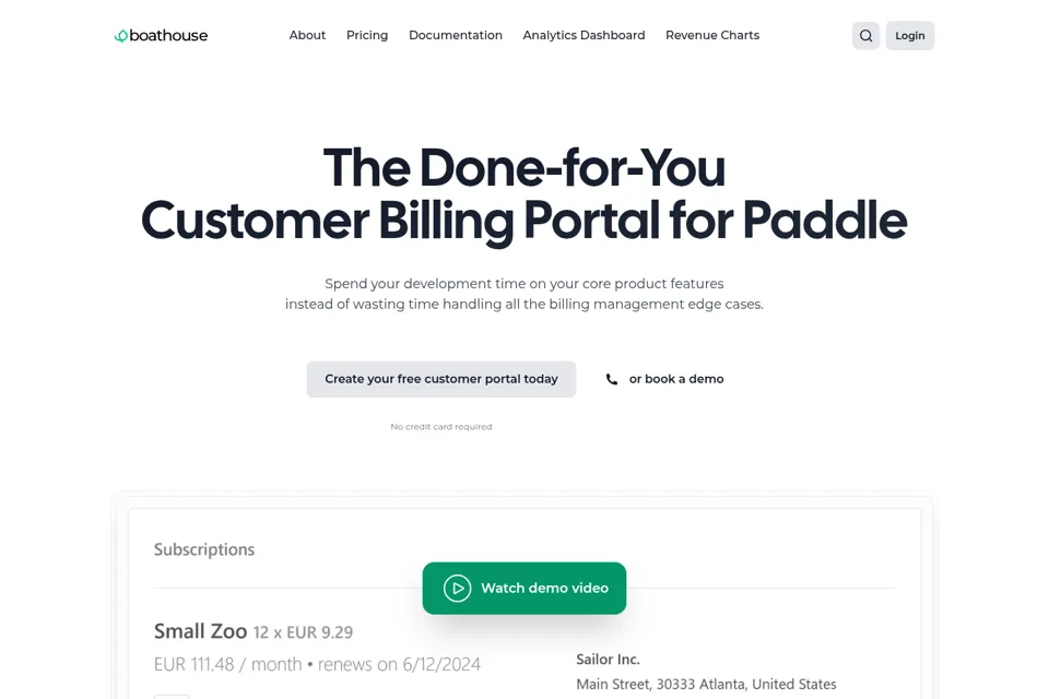 Aperçu de la landing page
