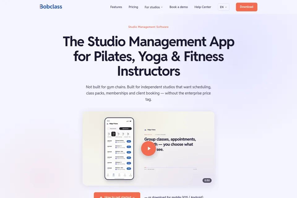 Aperçu de la landing page