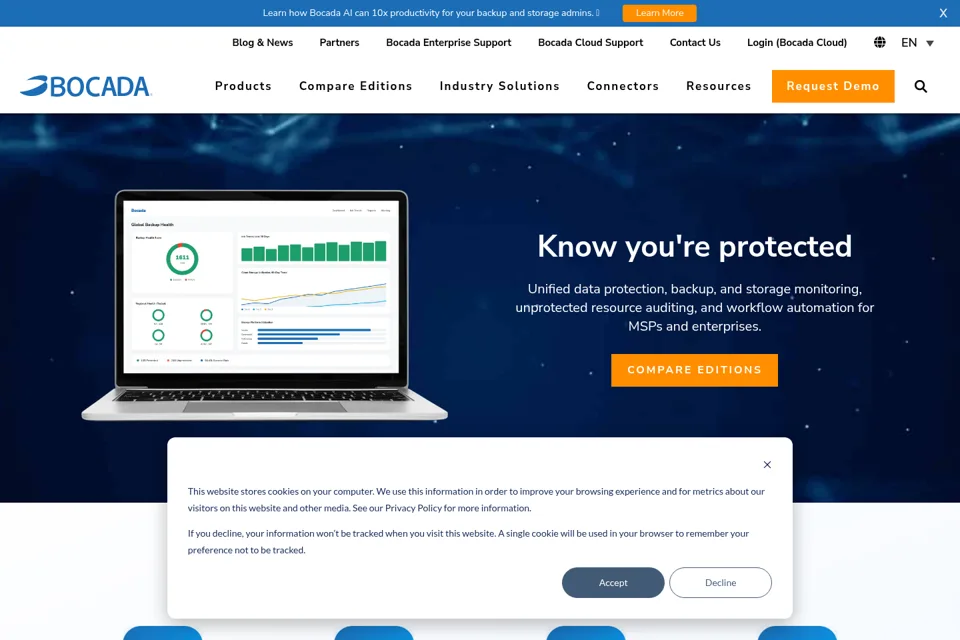 Aperçu de la landing page