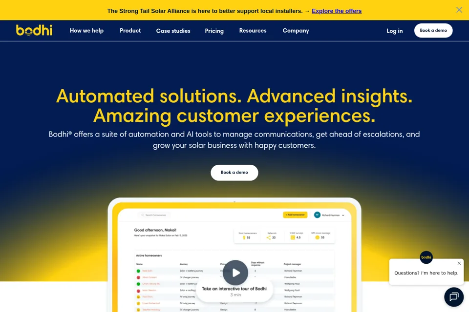 Aperçu de la landing page