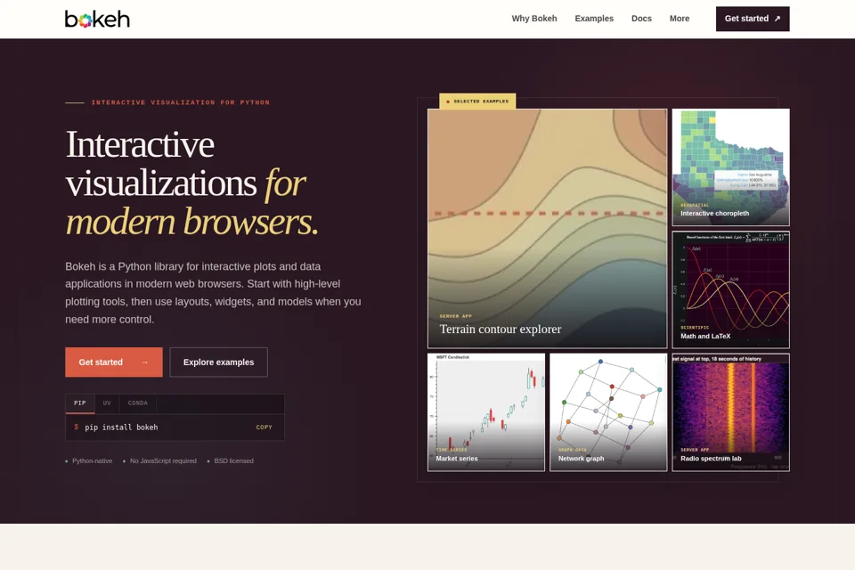 Aperçu de la landing page