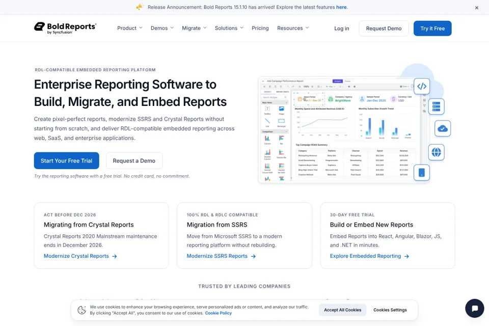Aperçu de la landing page