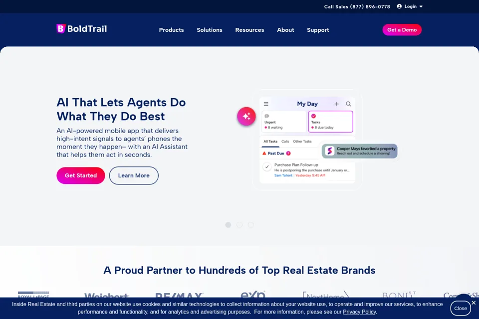 Aperçu de la landing page
