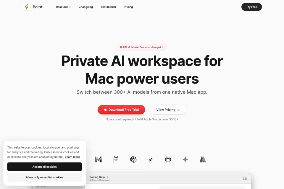 Aperçu de la landing page