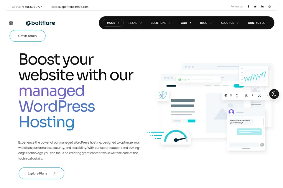 Aperçu de la landing page