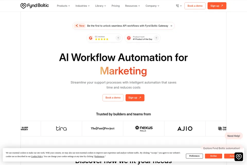 Aperçu de la landing page