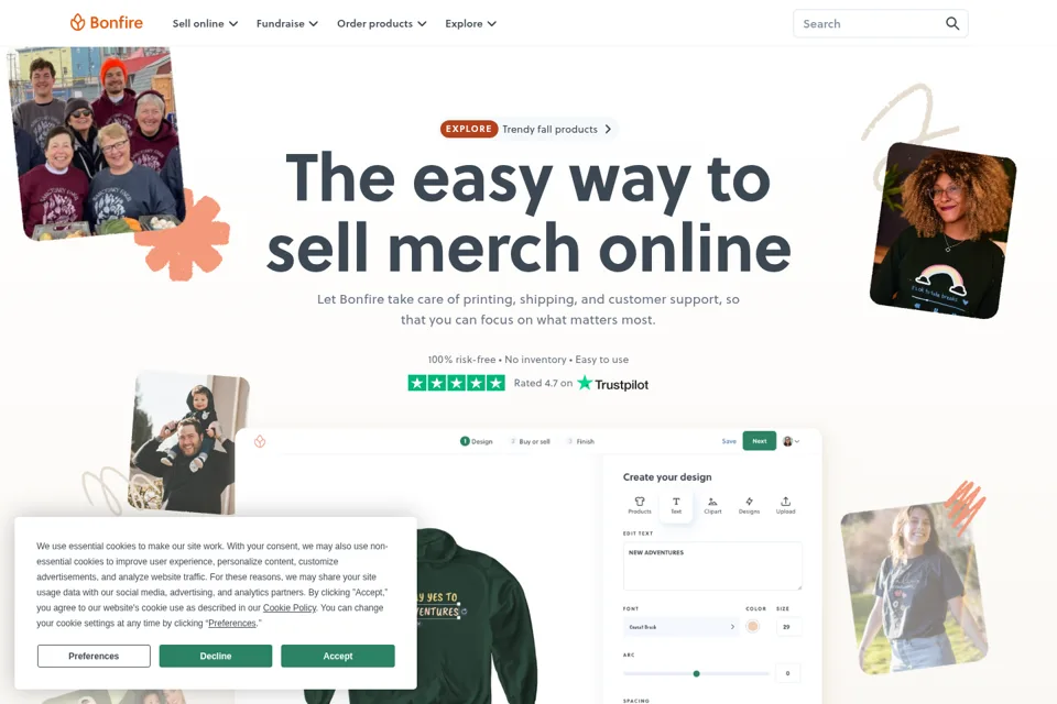 Aperçu de la landing page