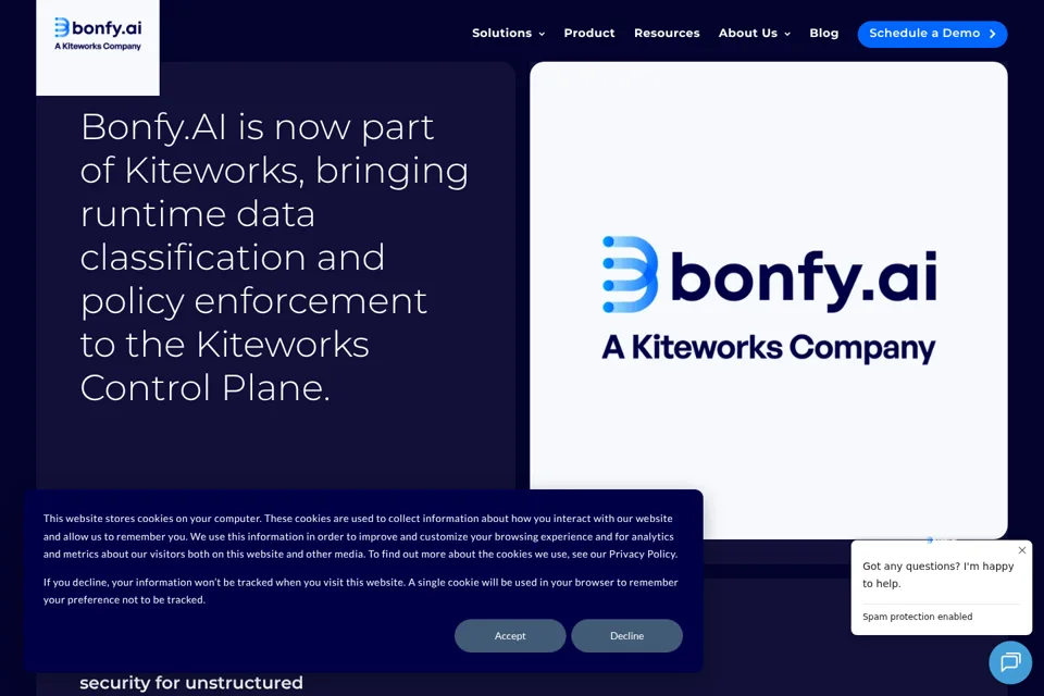 Aperçu de la landing page