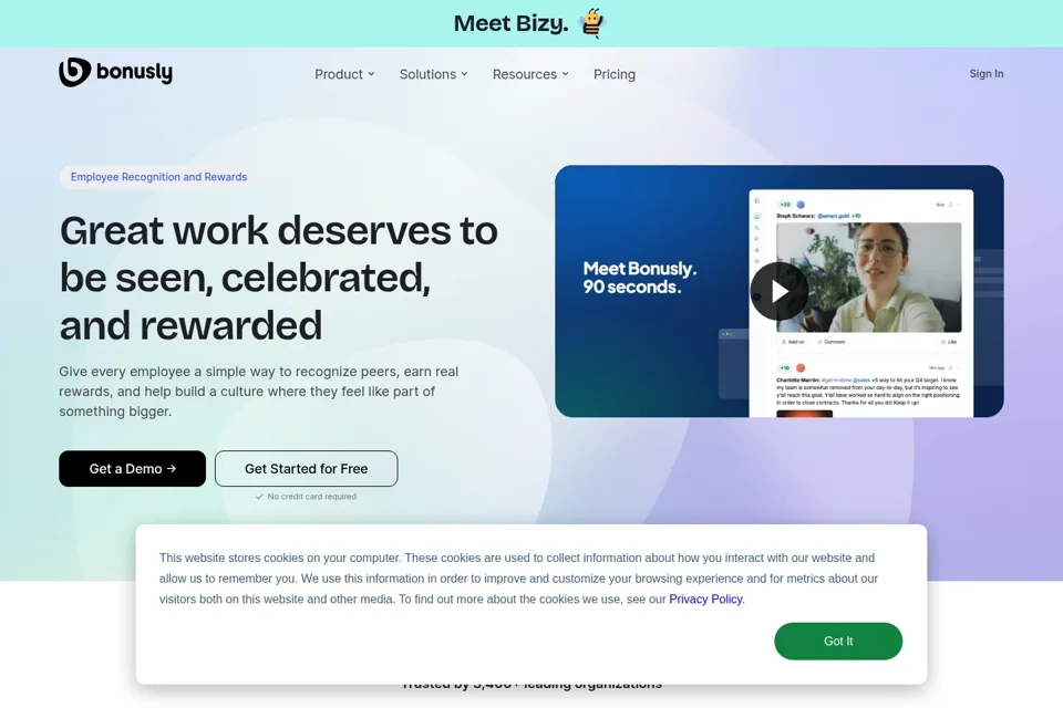 Aperçu de la landing page