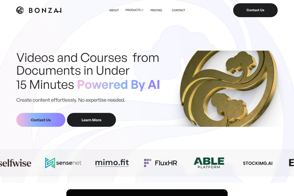 Aperçu de la landing page
