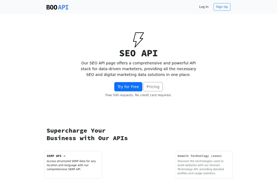 Aperçu de la landing page
