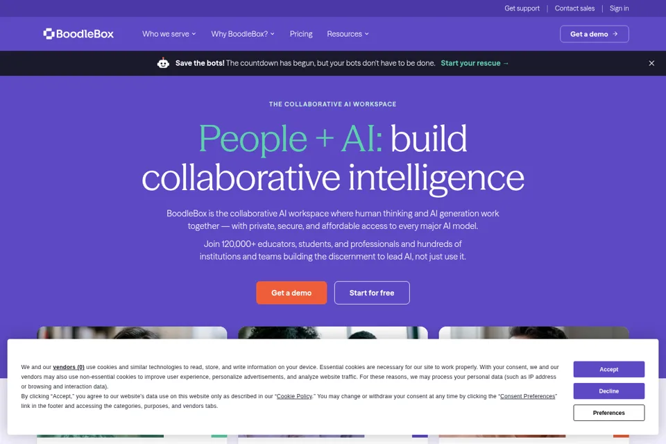 Aperçu de la landing page