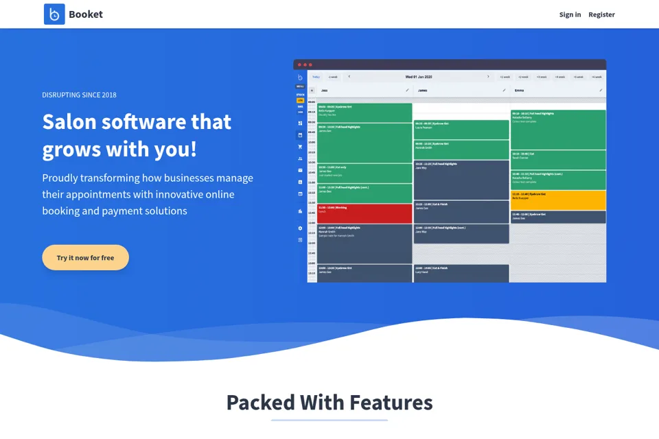 Aperçu de la landing page