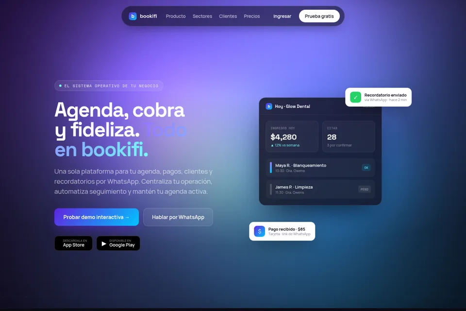 Aperçu de la landing page