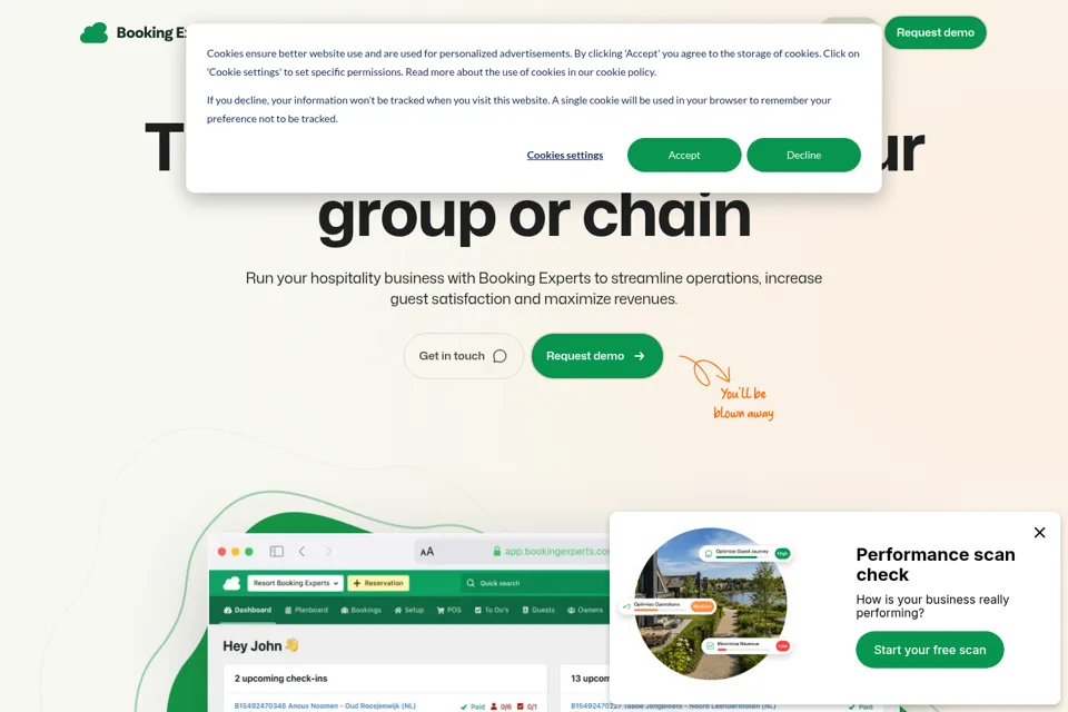 Aperçu de la landing page
