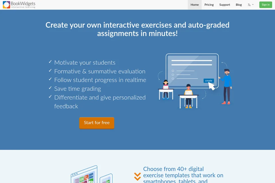 Aperçu de la landing page