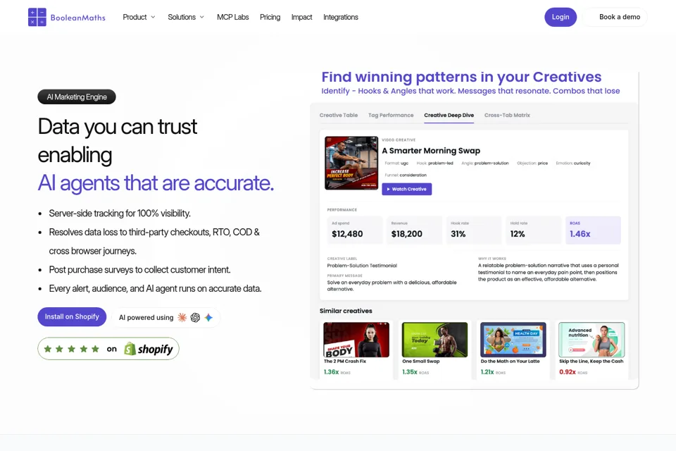 Aperçu de la landing page