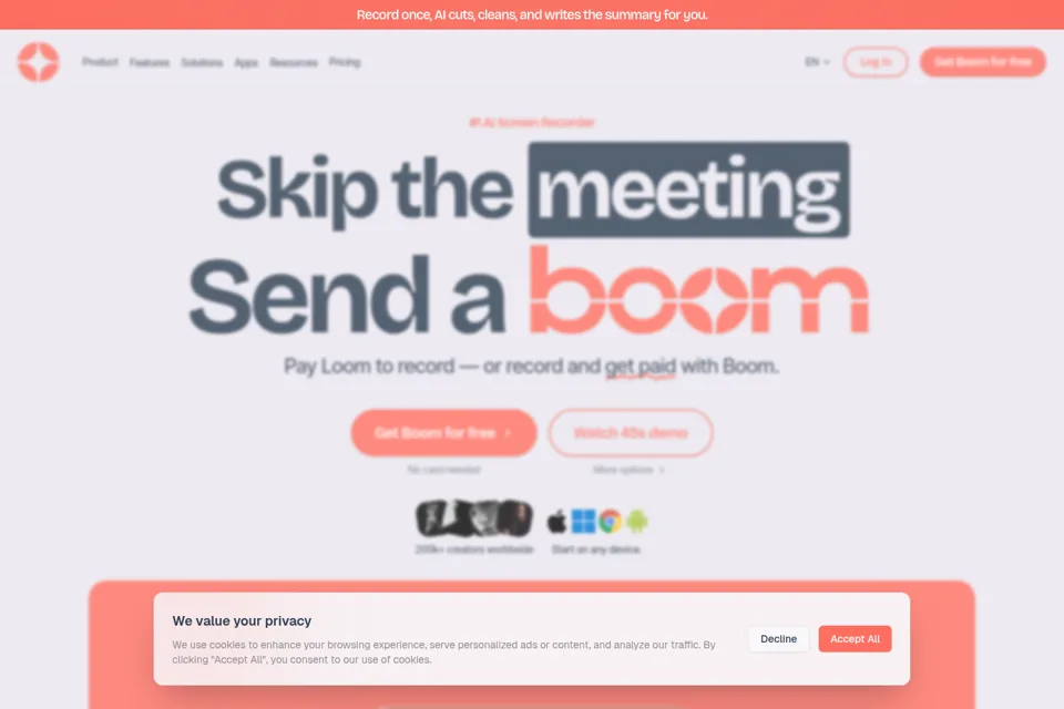Aperçu de la landing page