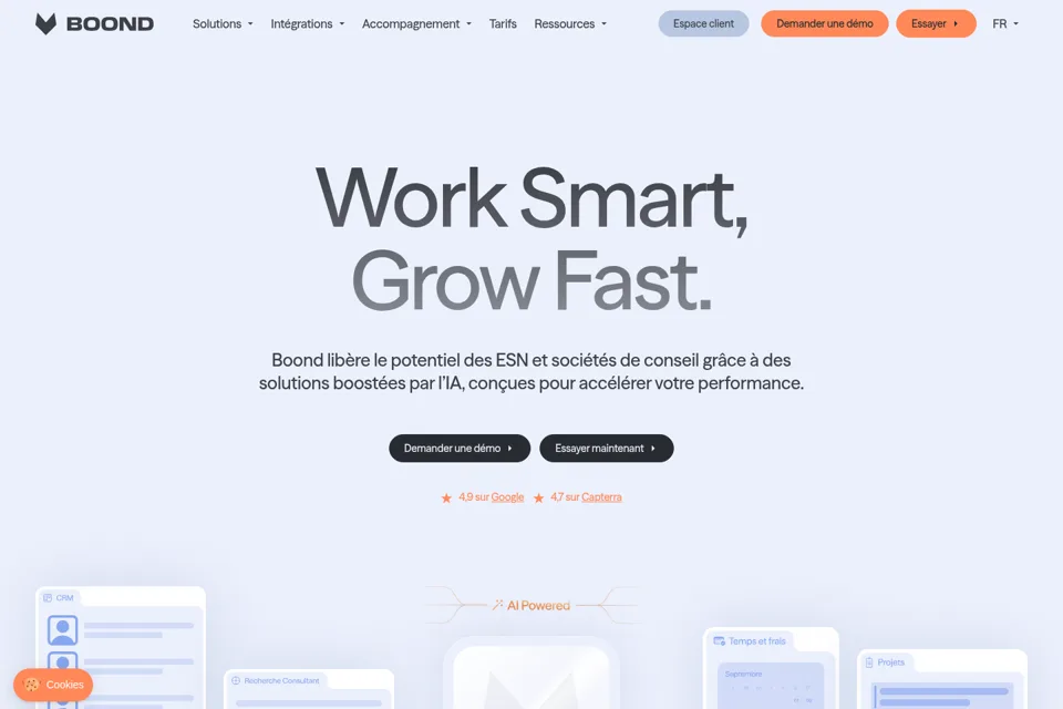 Aperçu de la landing page