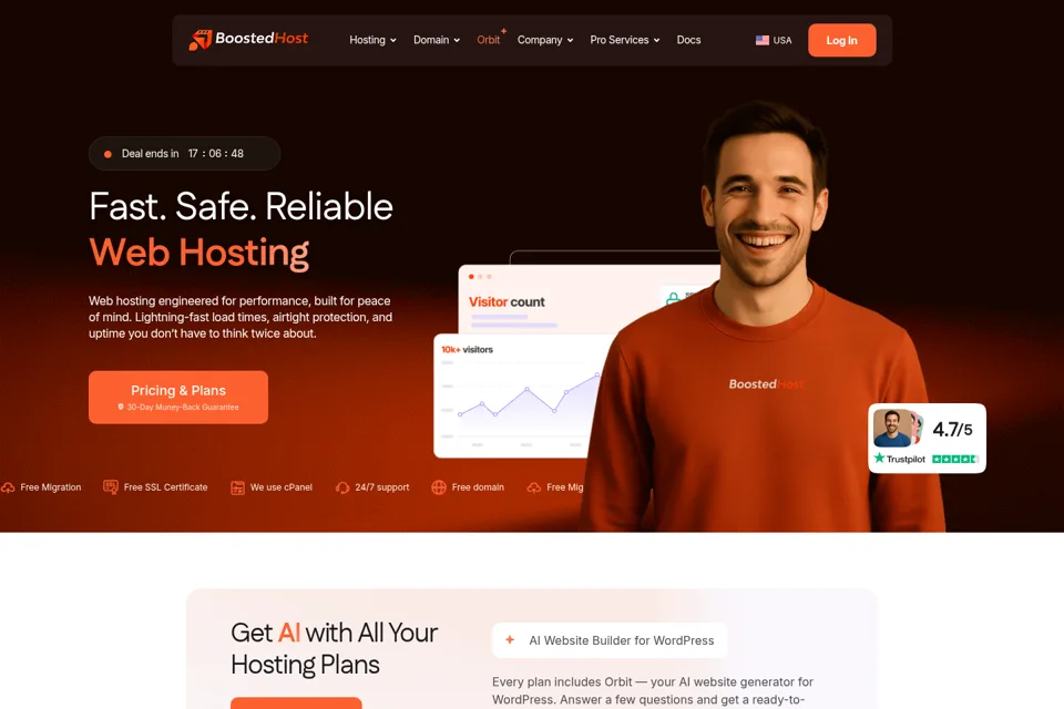 Aperçu de la landing page