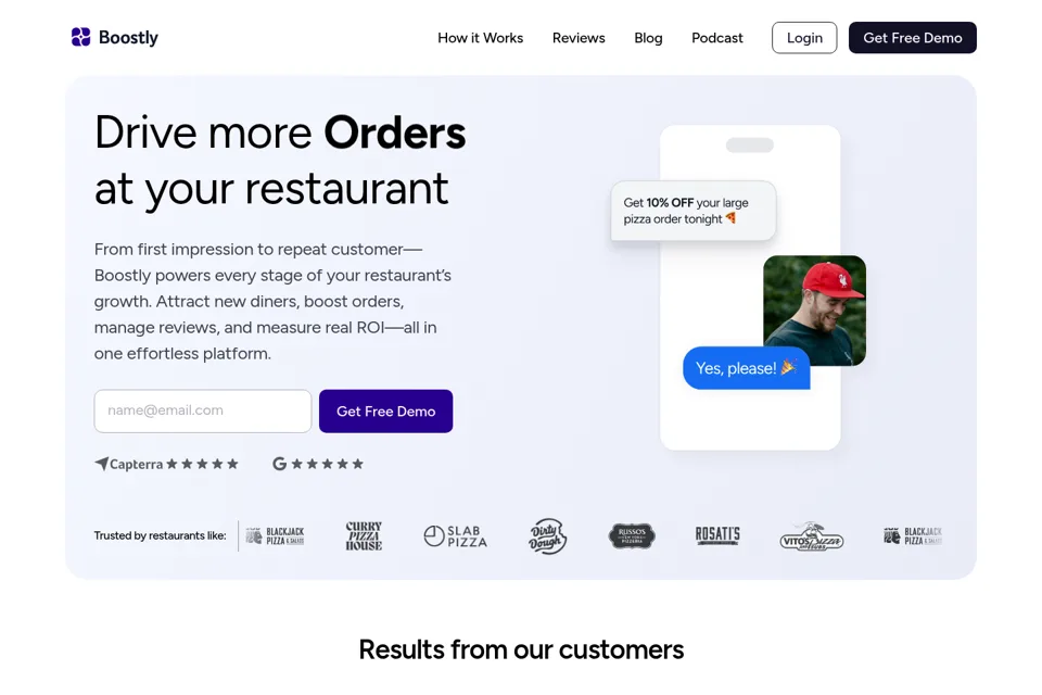 Aperçu de la landing page