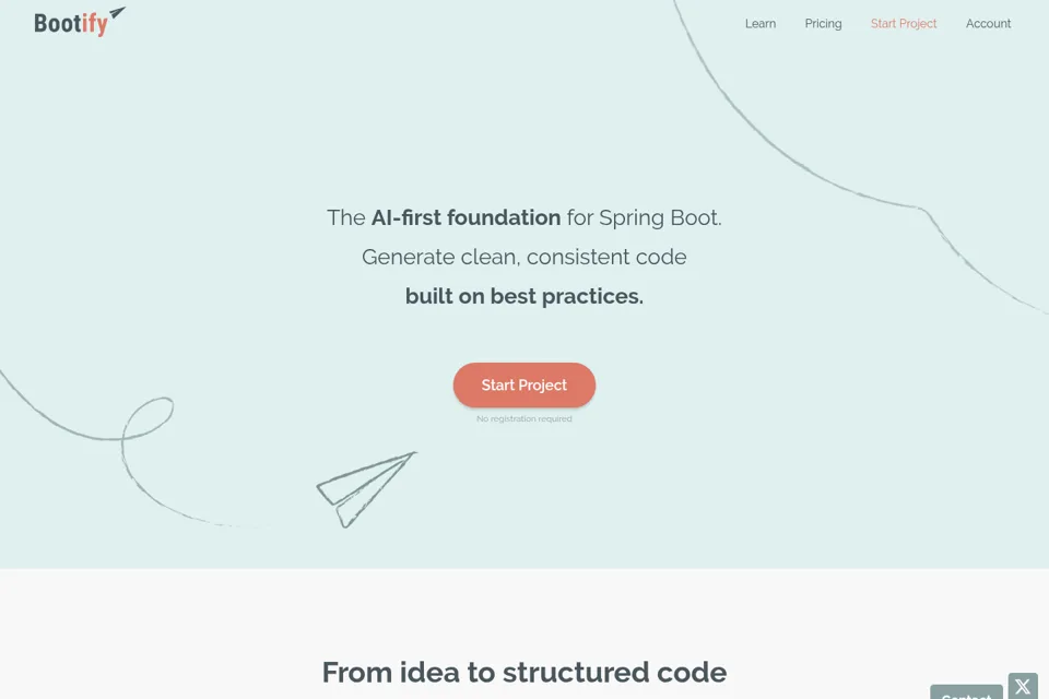 Aperçu de la landing page