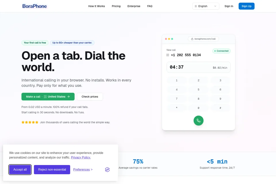 Landing page preview
