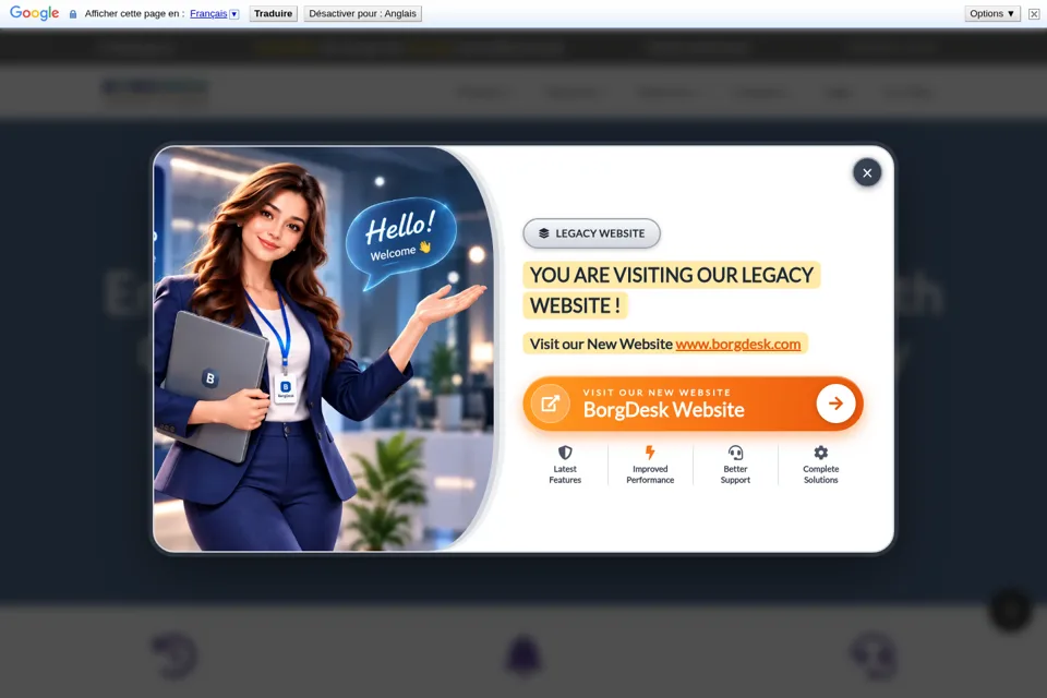 Aperçu de la landing page
