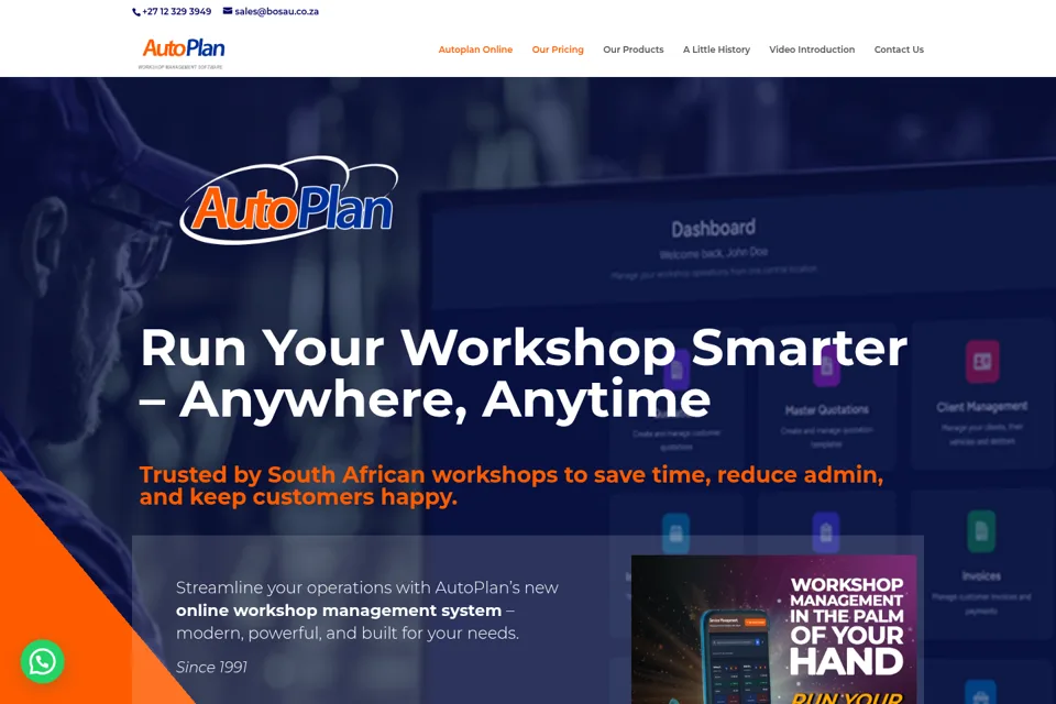 Aperçu de la landing page