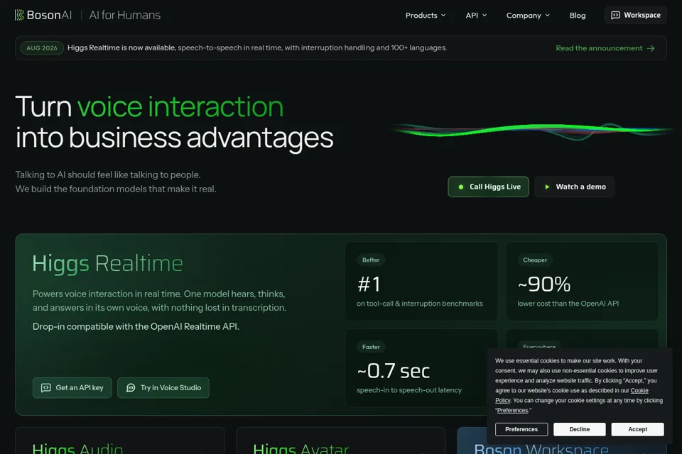 Aperçu de la landing page