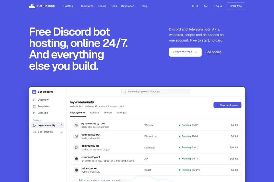Aperçu de la landing page