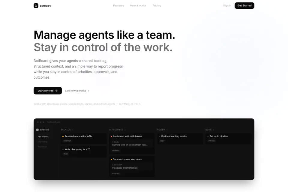 Aperçu de la landing page