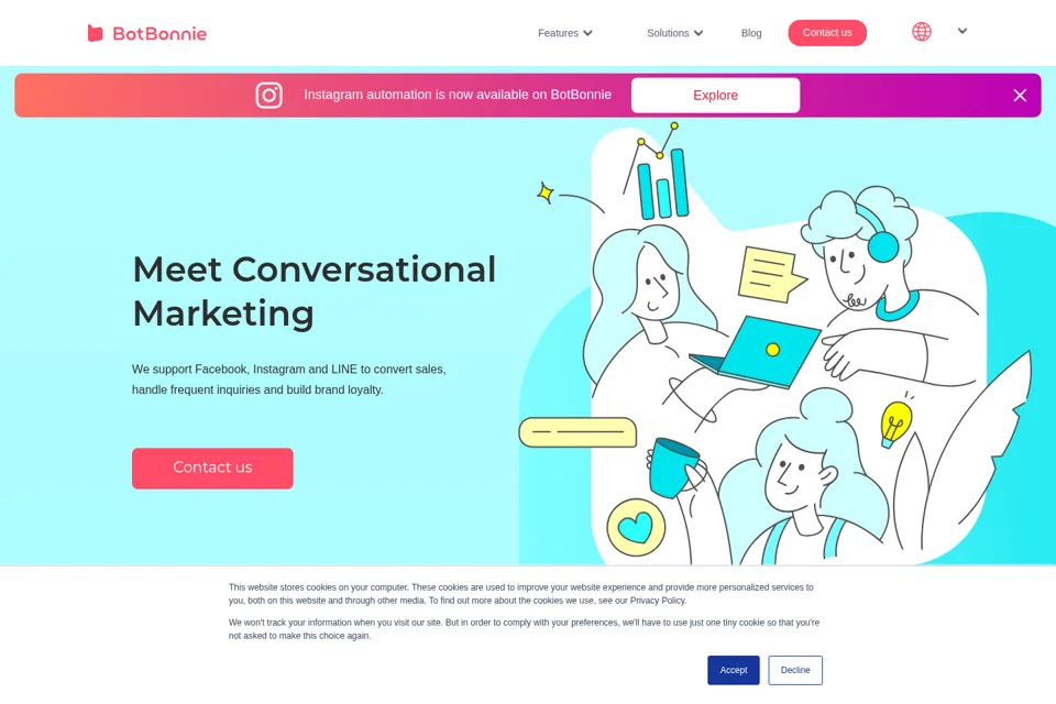Aperçu de la landing page